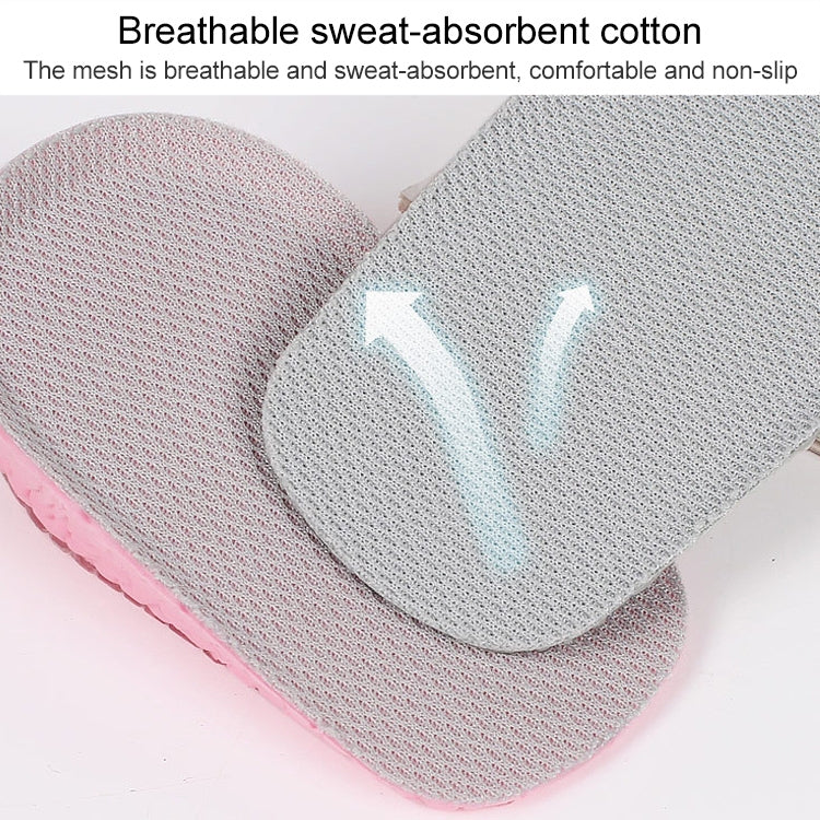 Self-adhesive pink and gray breathable heel heightening half pad with non-slip mesh