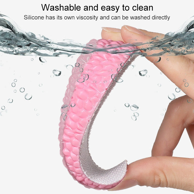 Self-adhesive pink heel heightening half pad with silicone edge, washable and easy clean