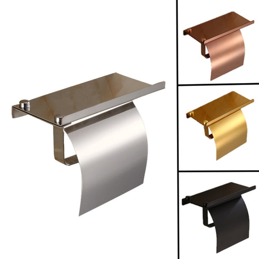 4103 Stainless Steel Roll Paper Holder Mobile Phone Paper Towel Rack Hotel Bathroom Rack, Color:, Mirror, Black, Gold, Rose Gold