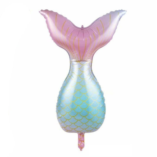 5 PCS Cartoon Mermaid Tail Aluminum Film Balloon Aquarium Decoration Balloon Mall Dress Up Balloon, Colorful, Pink, Rainbow Color