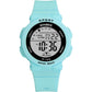 SYNOKE digital sport watch with lake green silicone strap and water-resistant LCD display