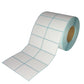 Thermal barcode label roll, white stickers with blue outlined cells