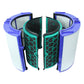 Air purifier replacement filters set with teal hex-pattern carbon panels and white pleated media