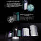 Air purifier replacement filter set with teal honeycomb carbon media and white HEPA mesh