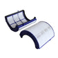 Air purifier replacement HEPA filter and activated carbon mesh filter, with blue end caps