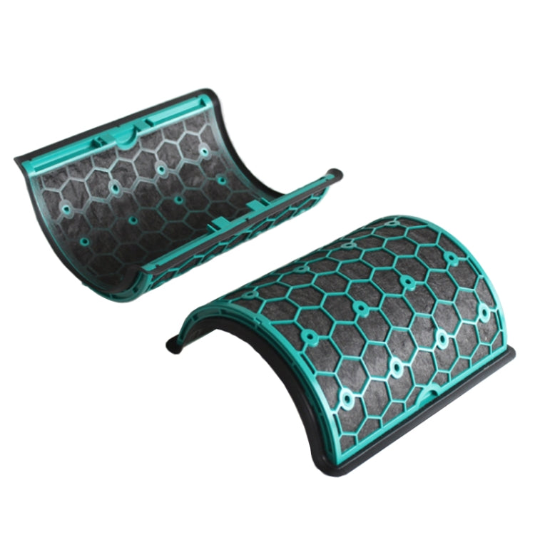Air purifier replacement activated carbon mesh filters with teal hexagon grid panels