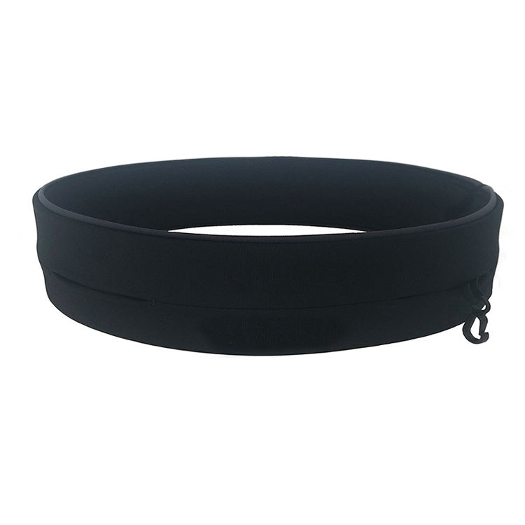 Running waist bag in dark gray with zip pull and open center pocket