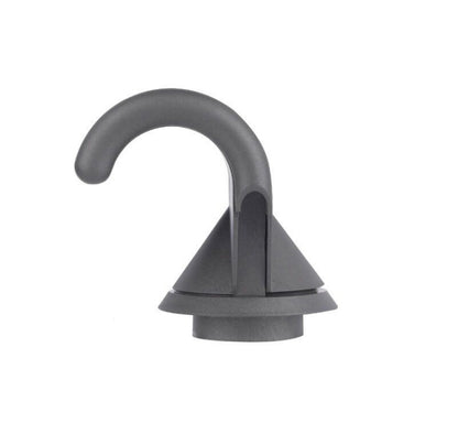 Gray anti-lifting hair dryer nozzle attachment with curved air outlet, single piece.
