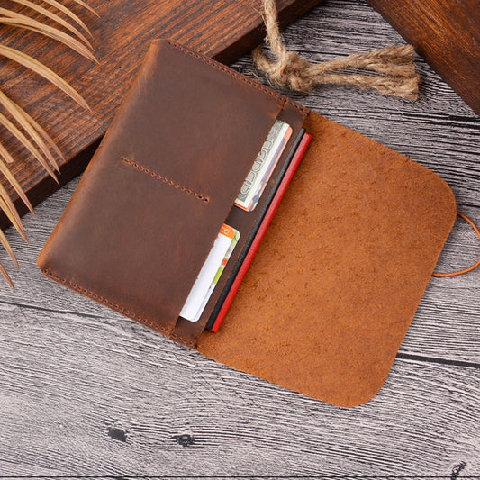 Crazy Horse Skin  Passport Bag Document Holder Retro Boarding Pass Wallet Card Holder, Brown, Black, Ink Green, Wine Red, Blue, Coffee
