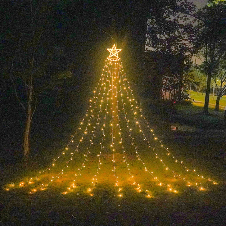10LM 350 LED Star Waterfall Light Christmas Tree String Lights Outdoor Meteor Light, Plug Spec:, US Plug, EU Plug