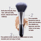 Soft-bristle makeup brush with silver ferrule and black handle