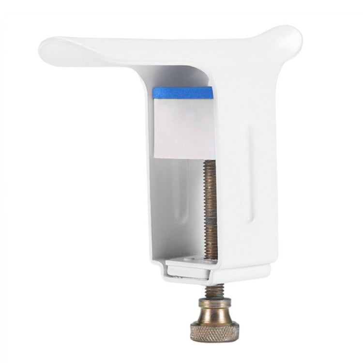 Finger splint brace with white frame, blue padding band, and visible adjustment spring screw