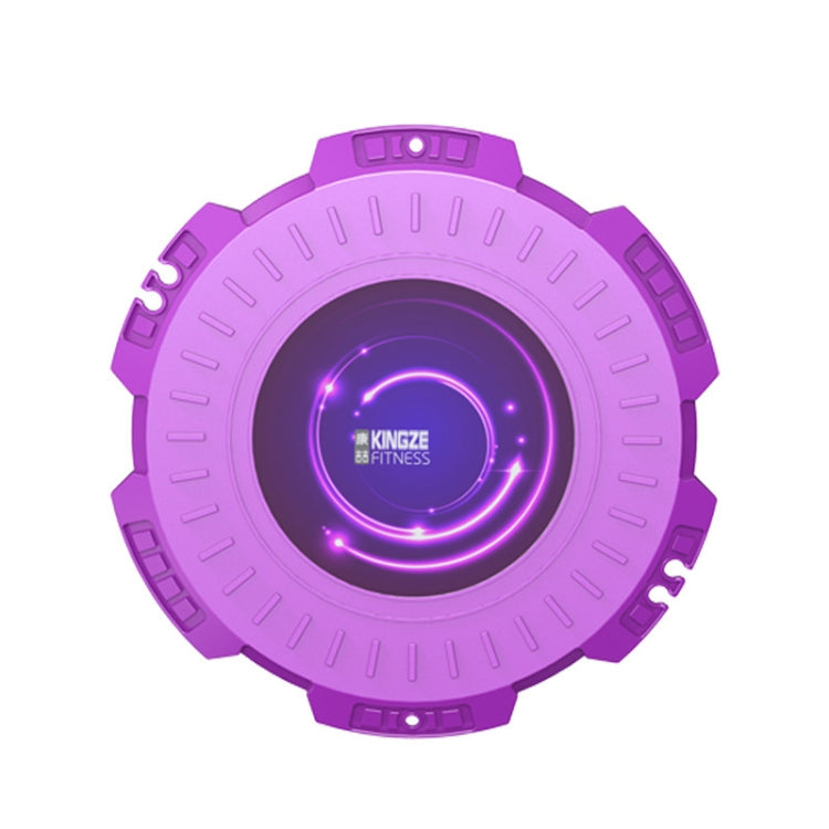Purple revolving twist fitness board with glowing circular LED display