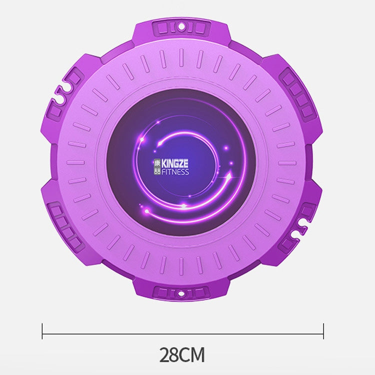Purple twist fitness board with glowing LED ring and 28cm diameter marker