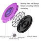 Purple twist board with rolling ball bearing mechanism and anti-slip chassis details