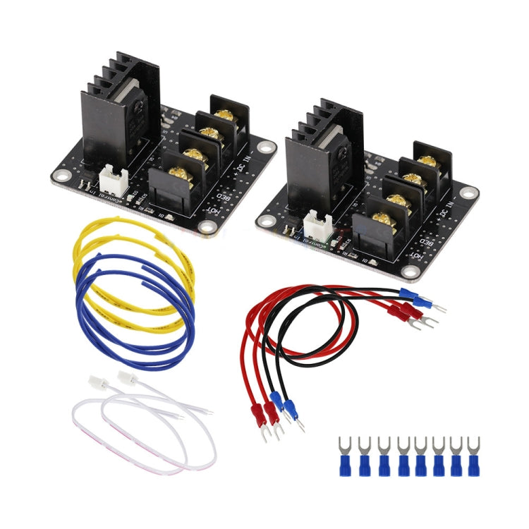 3D printer heated bed MOSFET expansion boards set with wire harnesses and connectors