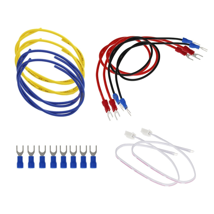 Wire harness kit for heated bed MOSFET expansion, includes colored leads and crimp connectors