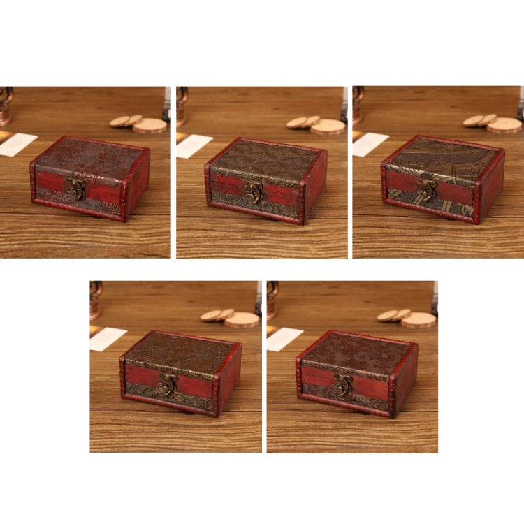 Vintage wooden jewelry box shown from multiple angles on a tabletop