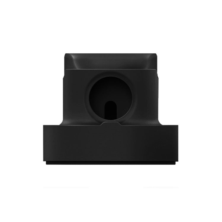 Black desktop silicone watch charging stand with circular magnetic holder