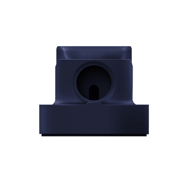 Deep blue desktop silicone watch charging stand with circular magnetic holder