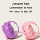 Silicone hair washing brush, purple and pink round head with easy-grip handle