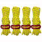Yellow tent wind rope set with red buckle clasp, bundled ropes
