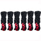 Black camping tent wind ropes with red buckle clasp, bundled set