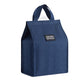 Insulated lunch box bag in navy blue with carry handles and front logo patch