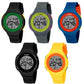 Assorted color silicone LED sports watches with digital displays on perforated straps