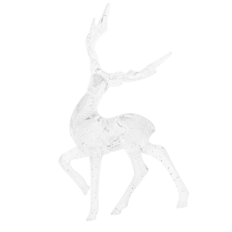 White elk string lights with glowing LED elk figures on clear wire.