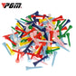 Golf wooden ball tees set, colorful pointed holders for ball placement