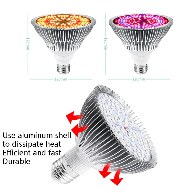 LED plant growth lamp bulb with lens array showing warm and pink full-spectrum glow