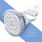 LED plant growth lamp bulb with square LED chip array on white metal heat sink