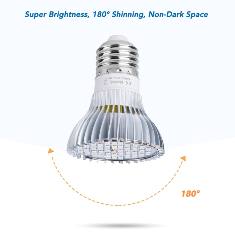 LED plant growth lamp bulb with ribbed diffuser and E27 threaded base