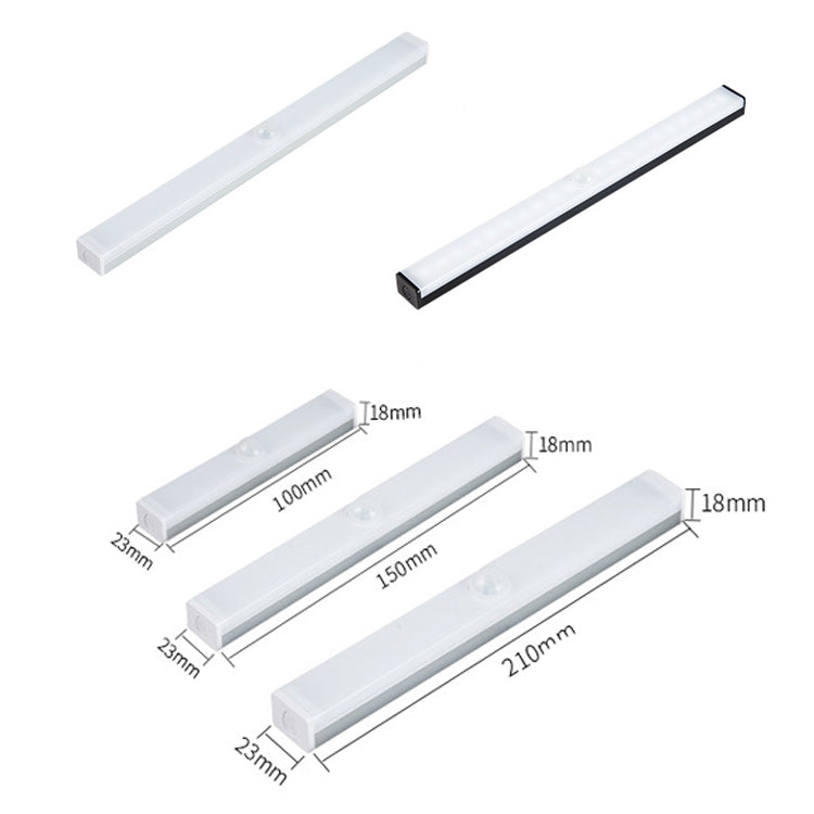 LED induction light bar set with sensor, lengths 100mm, 150mm, 210mm