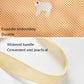 Orange mesh produce bag detail with reinforced widened handle and side pocket