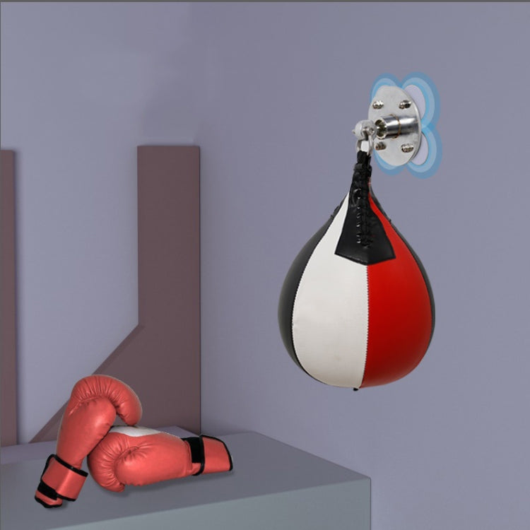 Suspended Pear-Shaped Boxing Speed Ball, Black Red White, Red