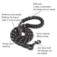 Reflective dog pull rope leash, black nylon webbing with rotating zinc alloy hook