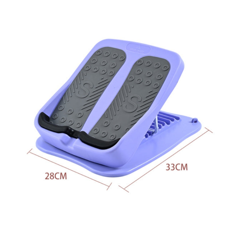 Foldable tilt fitness pedal with black textured foot pads on a blue base