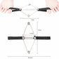 Toe corrector brace with black strap and silver metal spring; dimensions shown