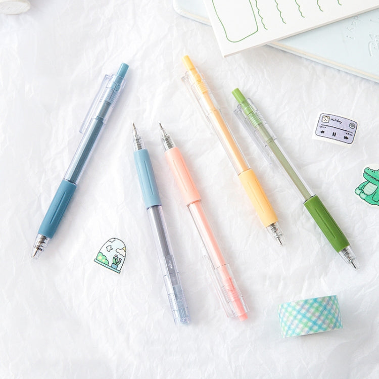 Set of color utility knife pens with clear sleeves and exposed blades for paper cutting
