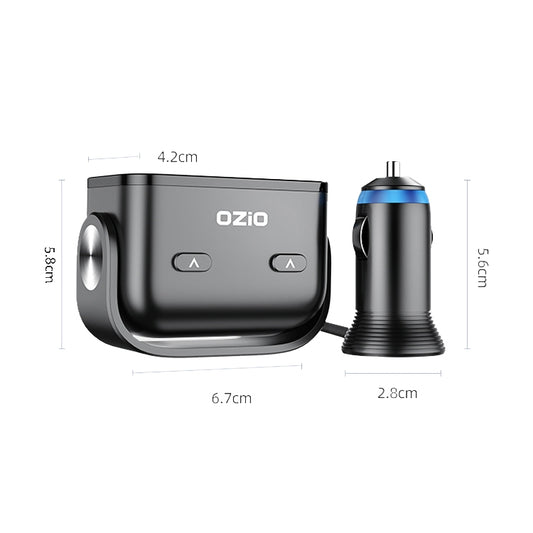 Ozio Car Charger Cigarette Lighter Conversion Plug, Y34QA Black QC3.0 Fast Charge, Y48QA Black All Agreement Flash Charge