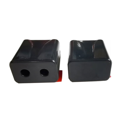 Ultrasonic animal alarm casing, dark gray with two circular holes