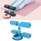 Blue sit-up aid with suction base, padded rollers, and foot/ankle supports