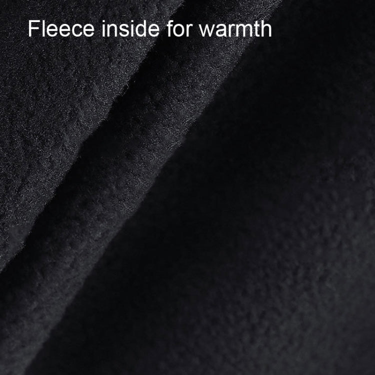 Fleece-lined black fingerless gloves, textured fleece interior