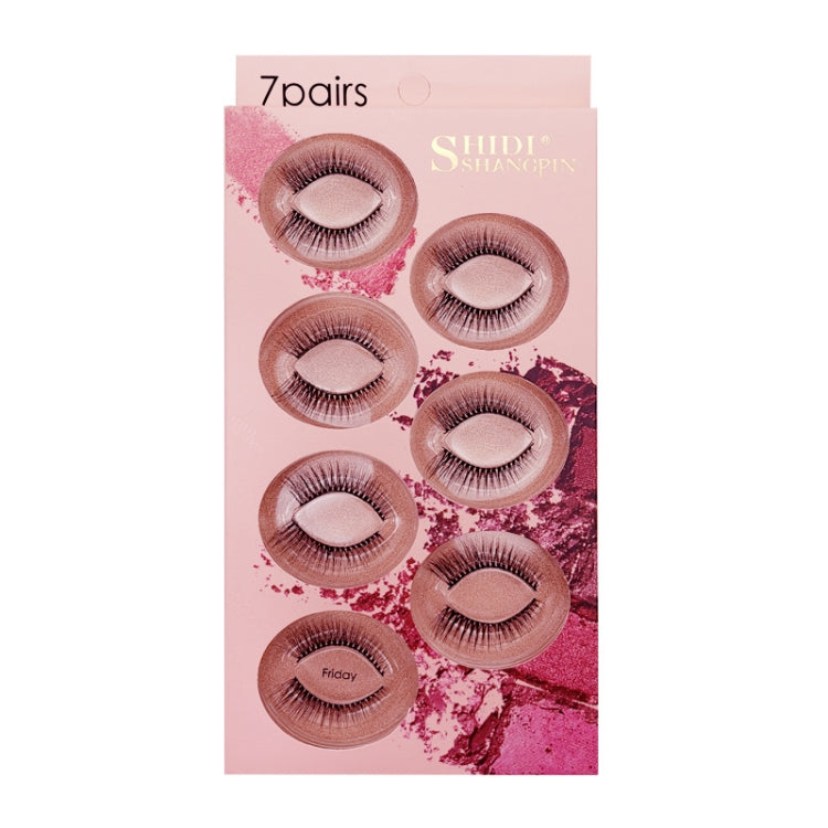 Brown 3D mink false eyelash set, 7 pairs on display card with Friday label