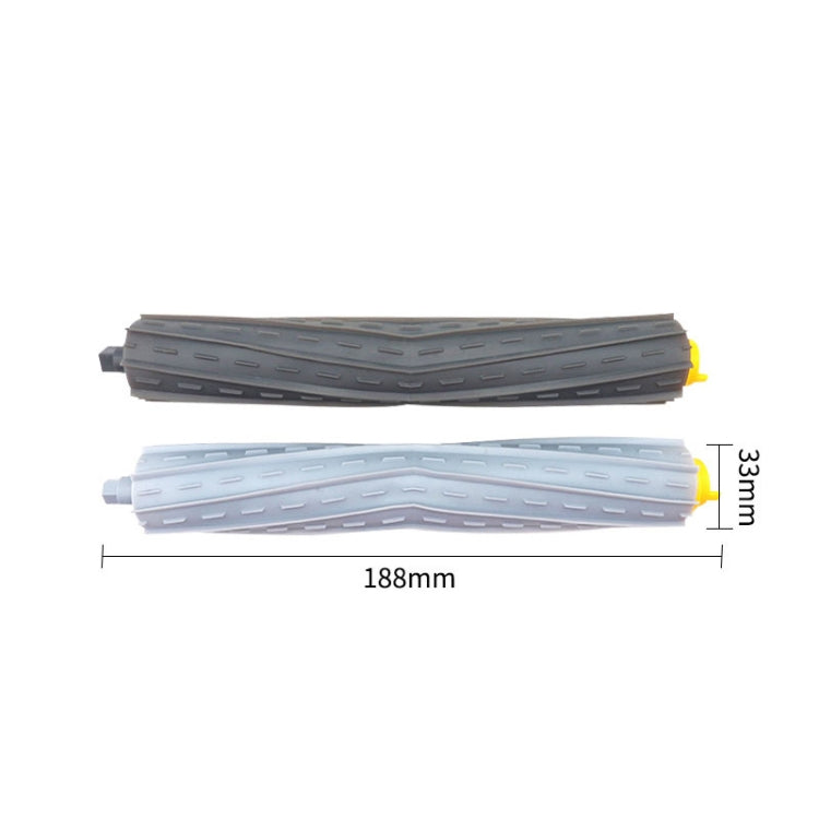 Main roller brushes (188mm) in dark and light gray with yellow bristle tips