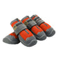 Orange breathable dog shoes set with hook-and-loop straps and textured grippy soles (HCPET)