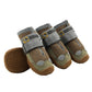 HCPET breathable dog shoes set, tan mesh uppers with hook-and-loop straps and tread