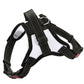 Adjustable dog chest harness with black straps and white mesh chest panel.